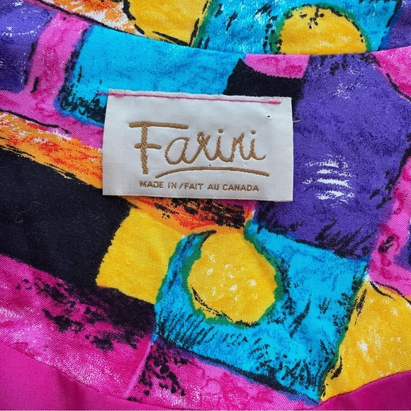 Vintage Farini Art Deco Funky Retro Zip Up Jacket Lightweight Neon 80s 90s - Picture 3 of 8